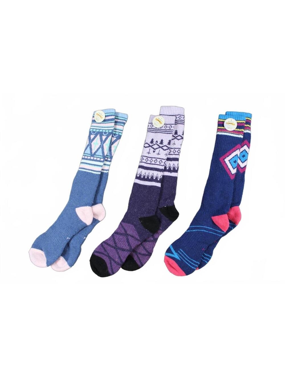 New Women's Merino Wool Patterned Socks 3-Pack L Large